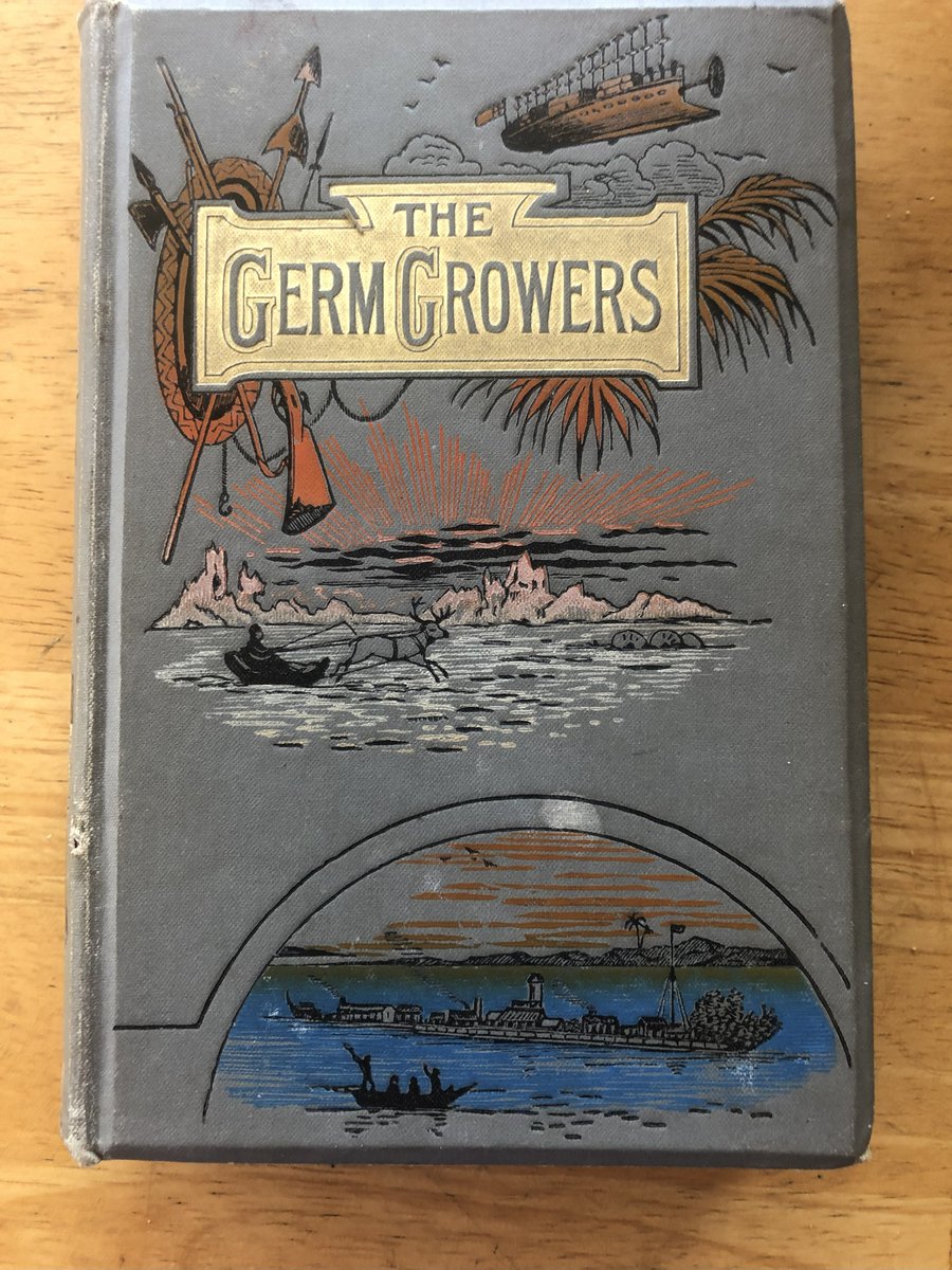 Said to be the first alien invasion story (not by me), 1892, by Canon Robert Potter of St Paul's Cathedral, Melbourne, Australia. The cover has little relation to the content, which is C.S.Lewis meets germ warfare. Potter was also a red-hot eugenist.