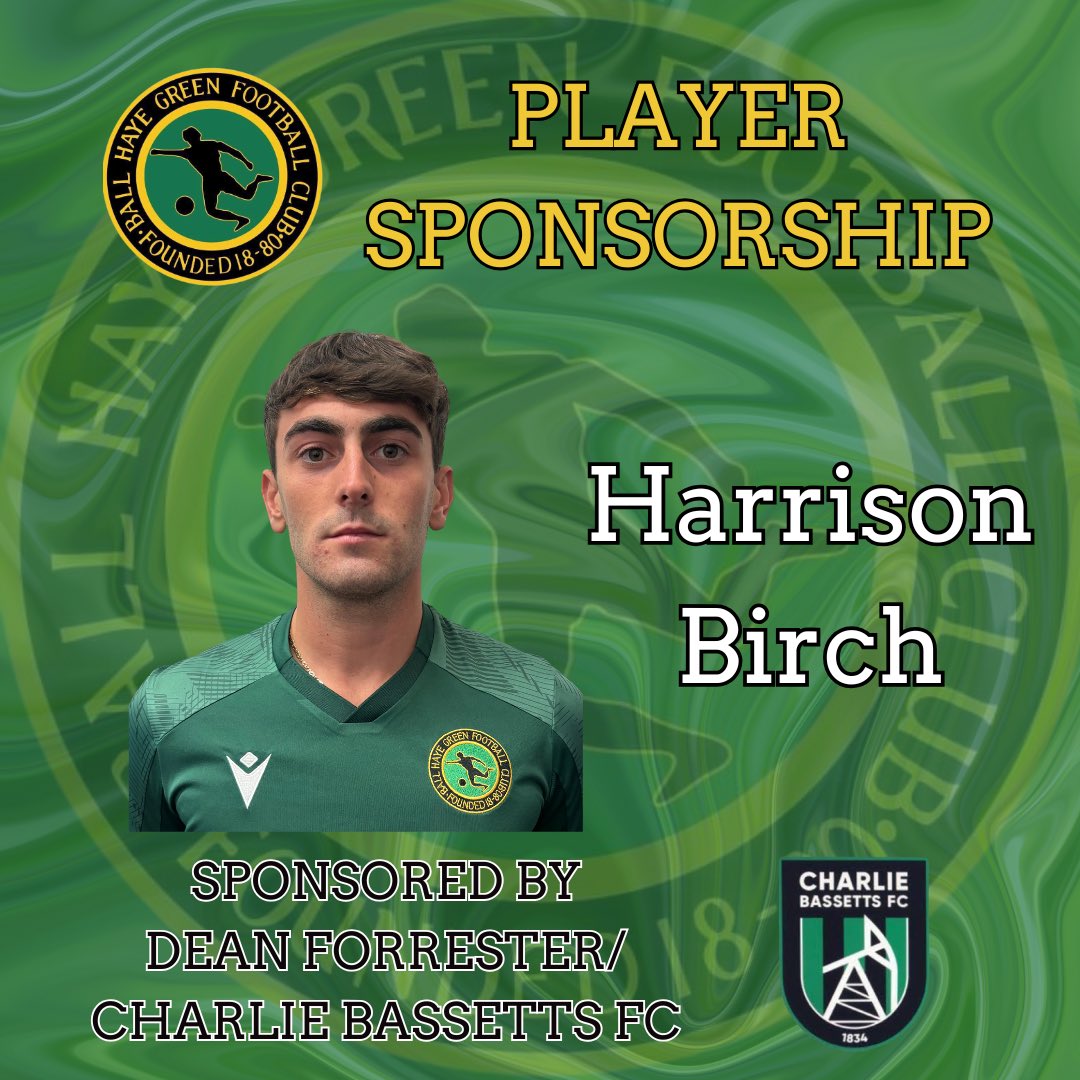 💚 PLAYER SPONSORSHIP 💚

Thankyou to Dean Forrester &amp; Charlie Bassetts FC for sponsoring Harrison Birch for the 2025/26 season! 🟢⚪️