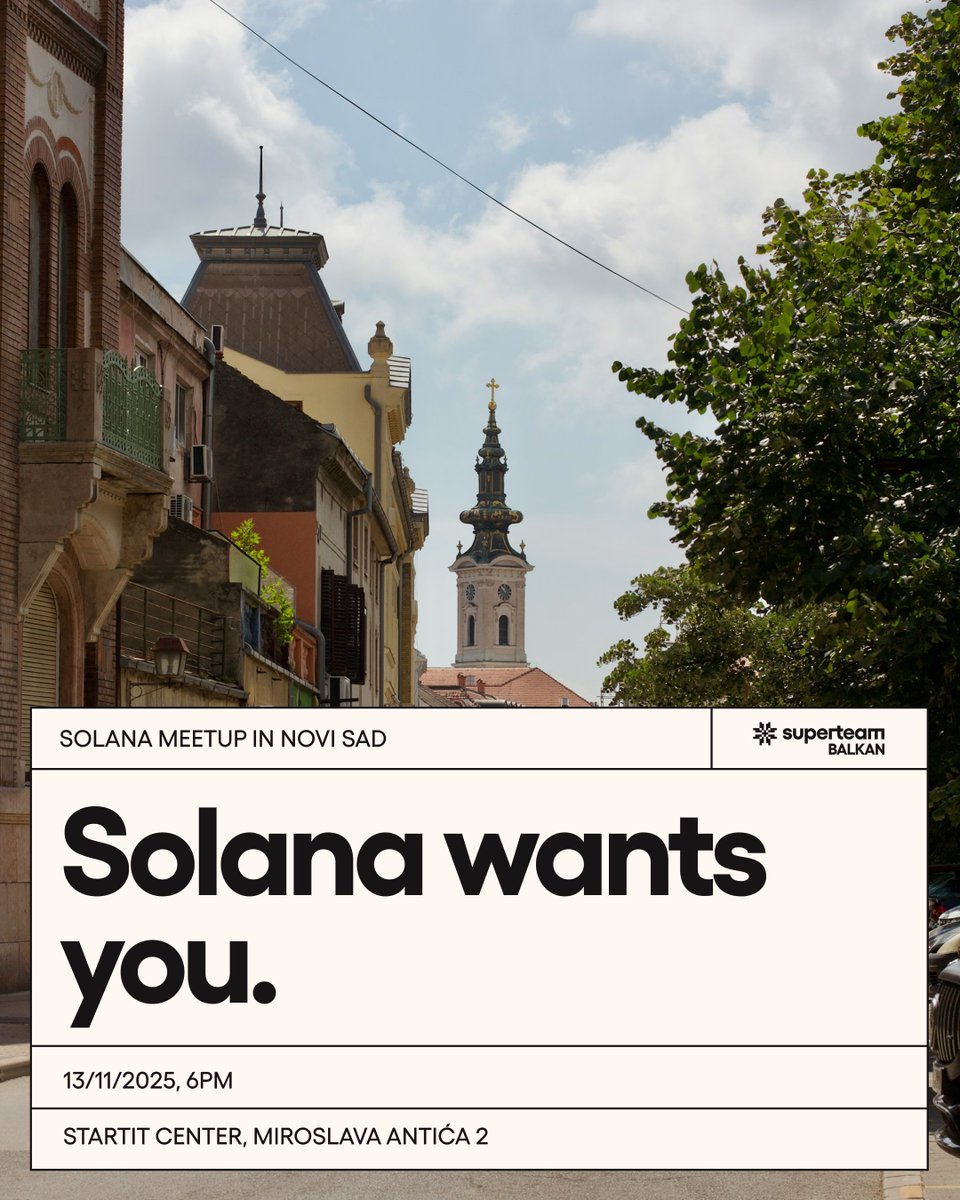 The First Solana Mixer by <a href="/SuperteamBLKN/">Superteam Balkan</a> is coming to Novi Sad! 🇷🇸

Dive into the world of crypto, Web3, and opportunities on Solana!

Next Thursday at Startit Center Novi Sad

Why you shouldn't miss it? 👇