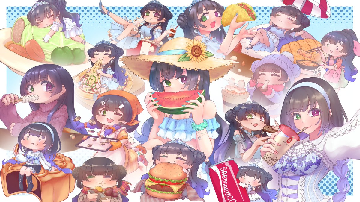 「#いい推しの日 なので推しに感謝を伝えます! いつも楽しい配信ありがとう! 氷水」|茶菓南サカナ（SakanaSakana）のイラスト