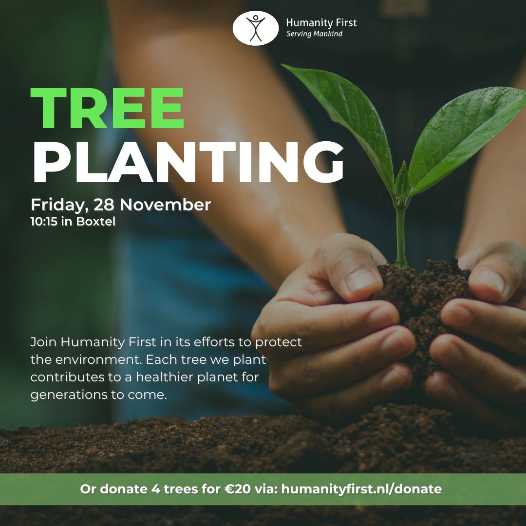 Join Humanity First on Friday 28 November in its efforts to protect the environment! 🌳

Or donate 4 trees for €20:
🔗 humanityfirst.nl/donate