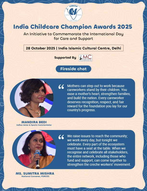 Nationalforces_'s tweet photo. 🌟 Fireside Chat: Insights on Care &amp; Resilience 🌟
At #ICCA2025, a powerful chat highlighted that care work is nation-building — it deserves recognition, respect &amp; fair reward. Let’s celebrate #ThoseWhoCare.

@mandybedi @SumitraMishra 
#CareAndSupportForAll #ChildcareChampions https://t.co/IZ3tpNLVoM