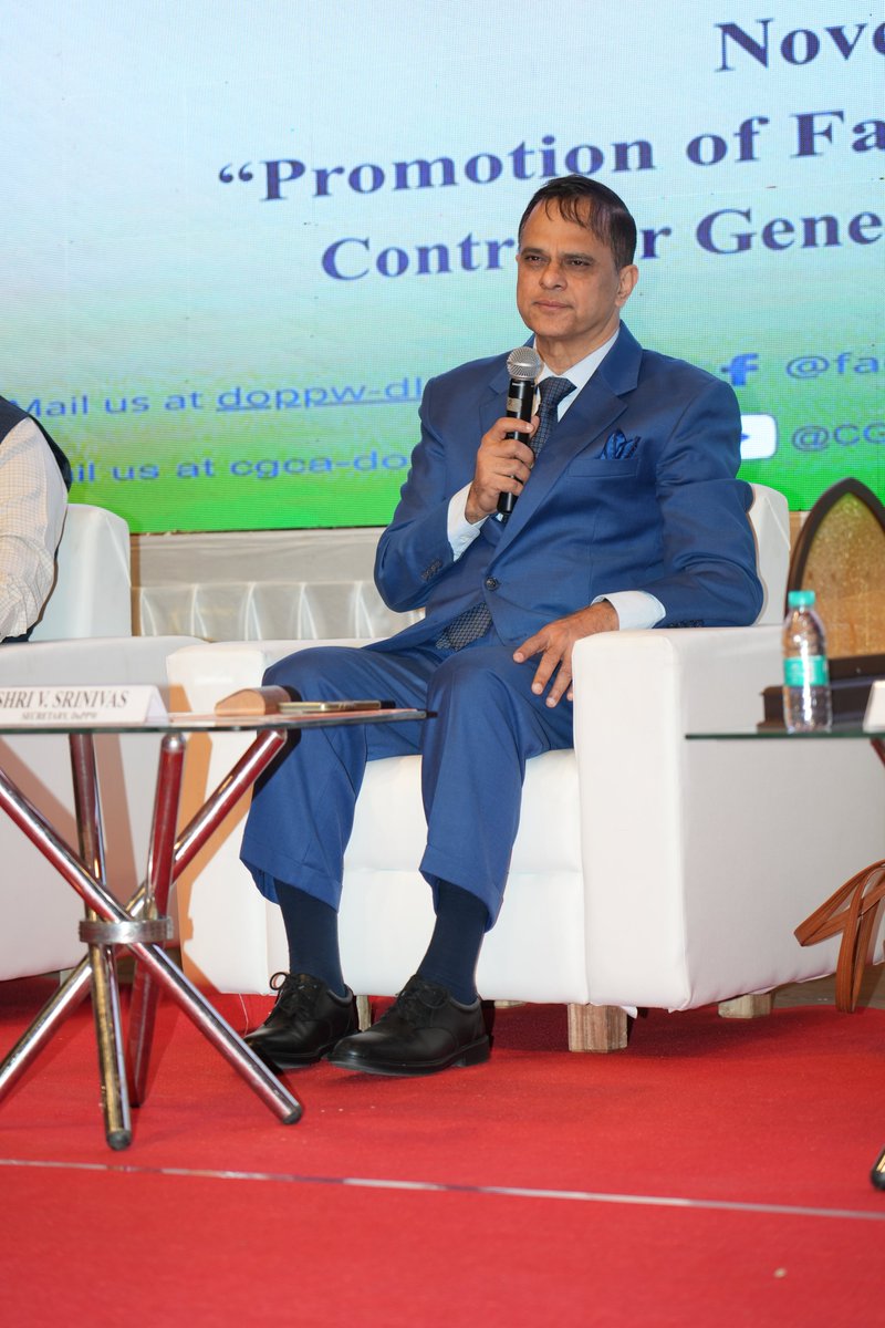 DOPPW_India's tweet image. In the Mega Camp organized by O/o Controller of Communication Accounts, Gujarat, on 4th  November, 2025 at Tagore Hall, Ahmedabad, under Nationwide DLC Campaign 4.0, Sh. V. Srinivas, Secretary (P&amp;amp;PW), interacted with pensioners, who expressed their satisfaction and happiness at…