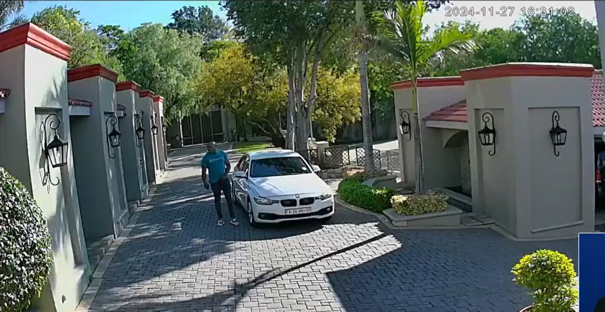 #MadlangaCommission Crime intelligence boss, Dumisani Khumalo, is going through CCTV footage showing Sergeant FE Nkosi (attached to organised crime under the command of DNC Shadrack Sibiya) arriving at Katiso Molefe's home on 27 Nov last year - 10 days before Molefe's arrest.