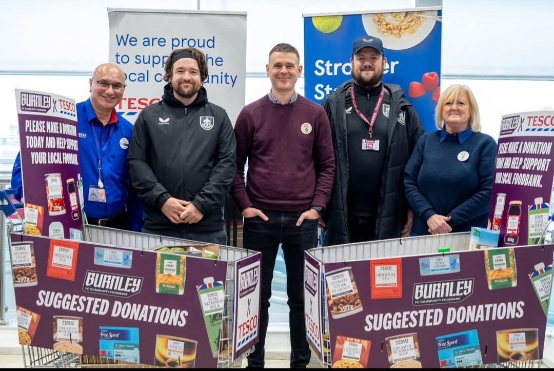 Support Local Families at Tesco Extra Burnley🛒

We’ve teamed up with Tesco Extra in Burnley to launch new food donation stands aimed at helping those in need and keeping food donations local. 

<a href="/Tesco/">Tesco</a> 
<a href="/TurfCastPodcast/">TurfCast - Burnley FC Fan Channel</a> 
<a href="/PhilBirdBFC/">Phil Bird</a> 
<a href="/BurnleyExpress/">Burnley Express</a>
<a href="/TurfMoorLoyal/">Turf Moor Loyal</a>
