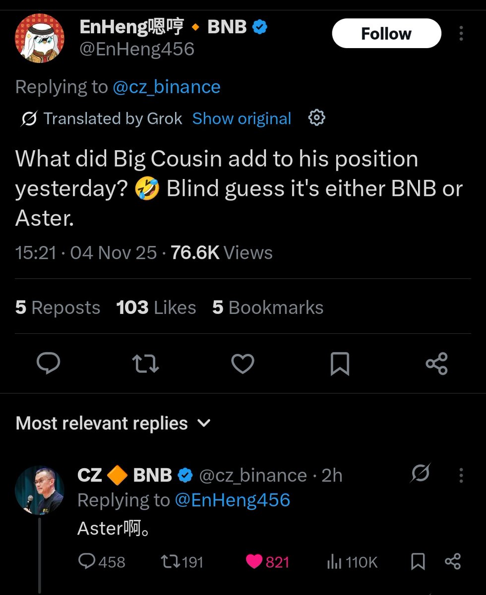 When the biggest KOL and the richest man in crypto have so much conviction and starting to DCA a coin why would i bearish 🤷

$ASTER coded