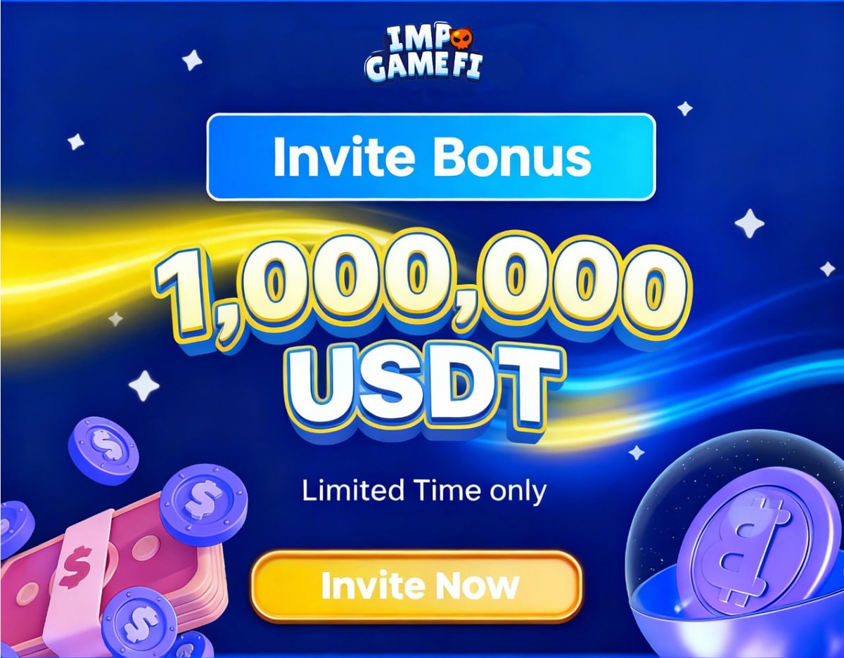 IMPGameFi's tweet photo. 🎉 Invite Friends, Earn 10× Rewards, and Share $1,000,000!

💎 Invite & Earn:
👥 Invite one friend → 30,000 Gems（$0.3U)
⭐️ Invite one Premium VIP friend → 60,000 Gems($0.6U)

🔥 Bonus Rewards when your friends get active:
🎮 Play 10 games → +2,000 Gems
💳 Make any deposit → +10,000 Gems（$0.1U）
⚙️ Activate the mining pool → +2,000 Gems

✨ Plus!
Earn lifetime commission rewards from your referrals’ in-game earnings — including Gems, Coins, and IMP Tokens!

⏰ Limited-Time Event — Invite your friends now  and claim amazing rewards!