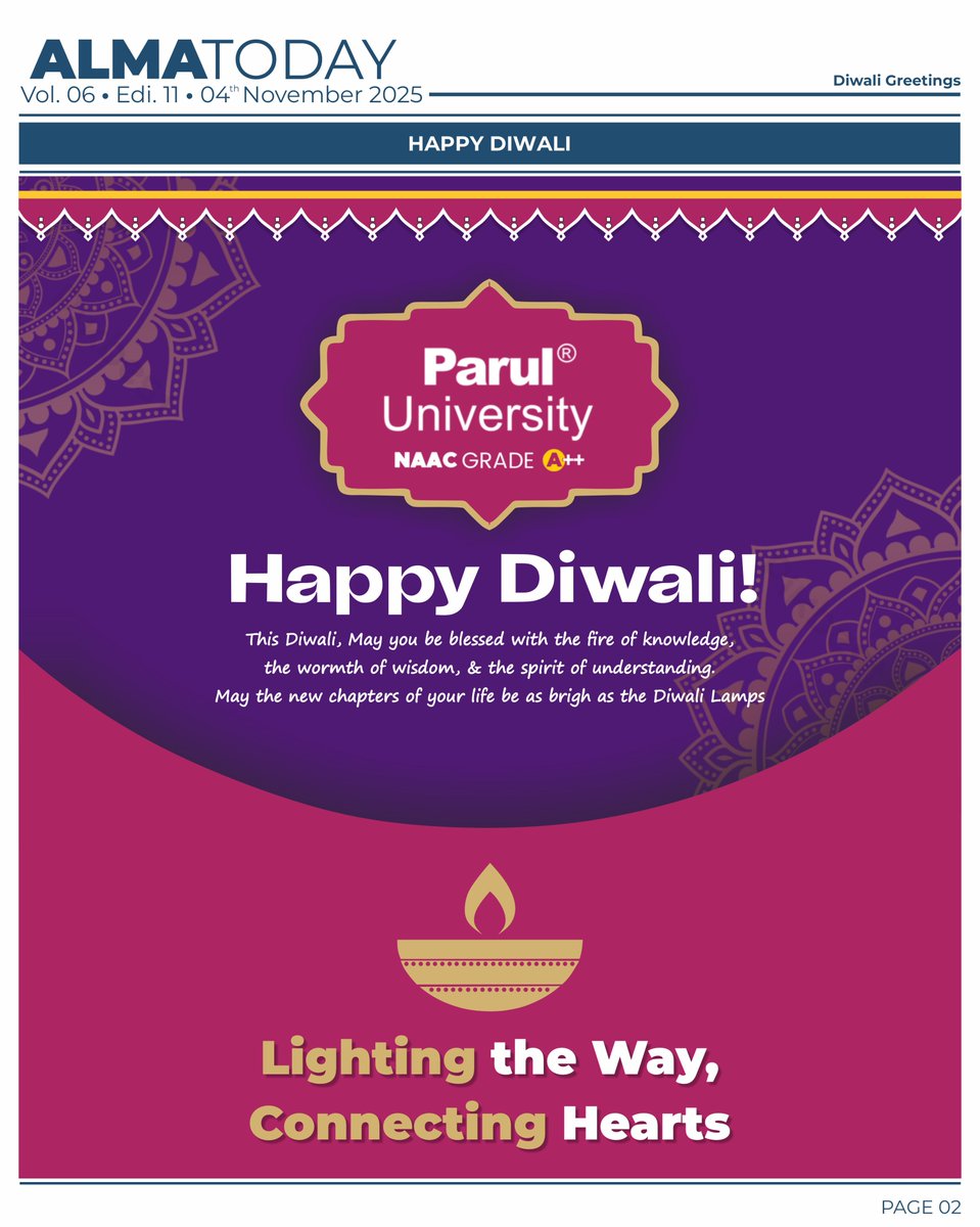 ParulAlumni's tweet image. The November Edition of Alma Today is here, celebrating a season of achievements, reunions, and unforgettable alumni connections! ✨ 

#AlmaToday
#AlumniNewsletter
#NovemberEdition
#PUAlumniAssociation
#ParulUniversity