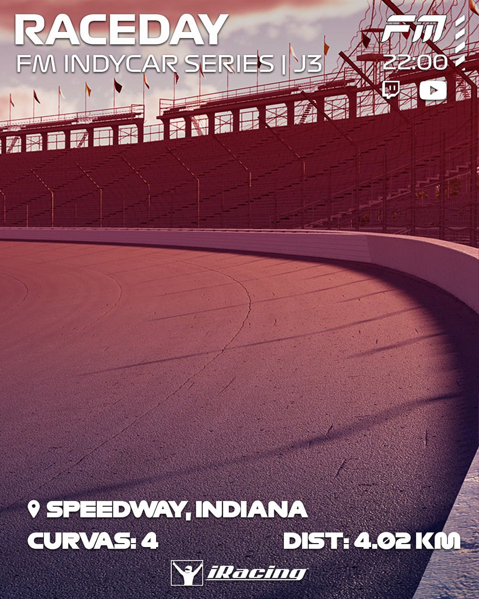 #FMT11 | 🔴INDYCAR SERIES

🏁Llegamos a Indianápolis, con un cambio respecto al plan original, y es que CORREMOS EN EL ÓVALO.

Habrá tensión, mucha gestión en carrera, algún Pace Car...

🎙️<a href="/Eskiirthe66/">Eskiir🎙</a>/<a href="/NanoMosca/">Iván Pérez</a> 

⏰22:00
📺/formulamosca