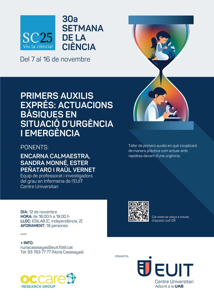 euit_terrassa's tweet image. 📢 CELEBREM LA 30a SETMANA DE LA CIÈNCIA!

📌 Del 7 al 16 de novembre, l'EUIT i el grup de recerca 
@OCCARE_euit organitzem diverses activitats, gratuïtes i obertes a tota la ciutadania, que ens conviden a reflexionar, experimentar i aprendre sobre salut, emocions i moviment.

✅…