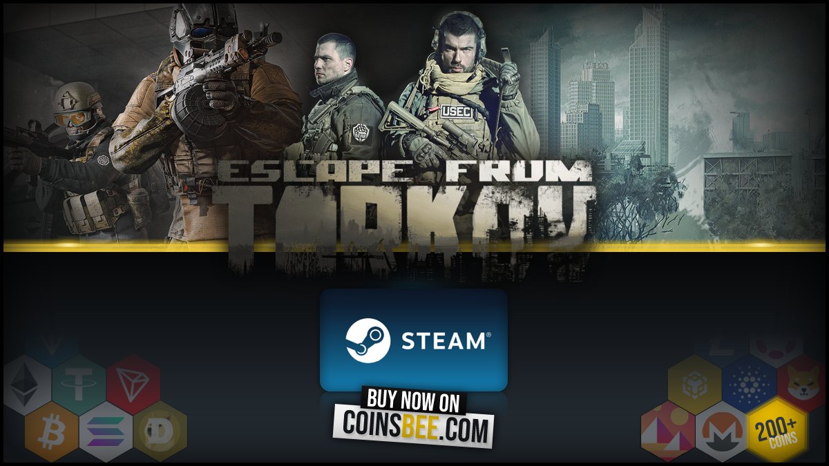 💥 Escape from Tarkov 1.0 just dropped on #Steam! Tactical realism, brutal  firefights & deep survival mechanics await 🔫🎯 Buy it with crypto gift  cards via https://t.co/XhYyS0Q1Ov! #EscapeFromTarkov #CryptoGaming #CoinsBee