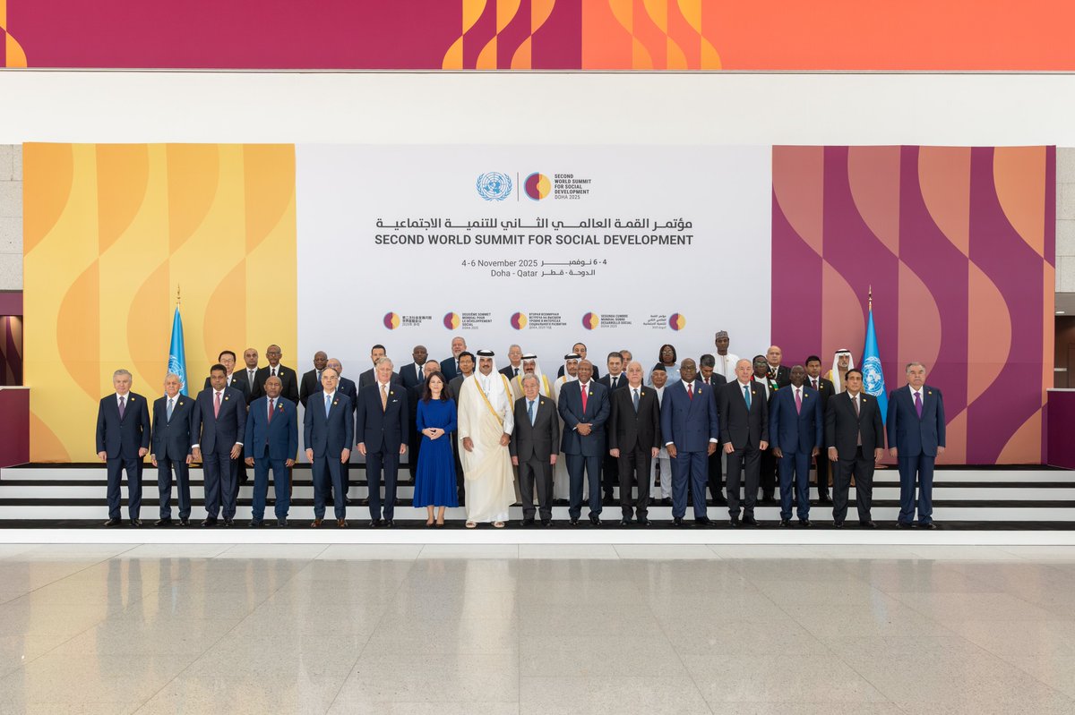 سمو الأمير المفدى يفتتح مؤتمر القمة العالمي الثاني للتنمية الاجتماعية، بمركز قطر الوطني للمؤتمرات. bit.ly/4nNxxeU