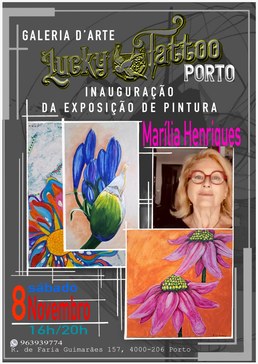 GM FAM 😍☀️🖼️

Another exhibition of mine, in Portugal (Porto) 👩‍🎨🎨

I invite everyone to be present on Saturday, November 8th, at @luckytattooporto 

I'll be presenting new creations, everyone is welcome 🖌️💫

Wish me luck 💚❤️