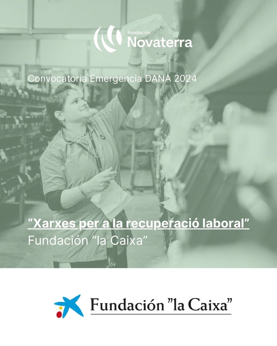 Fundación Novaterra y Fundación “la Caixa” colaboran en el proyecto “Xarxes per a la recuperació laboral”, una intervención de un año, destinada a reactivar el empleo y el tejido empresarial en las zonas más afectadas por la DANA en València.ℹ️proyectoanda.es/?p=658&preview…