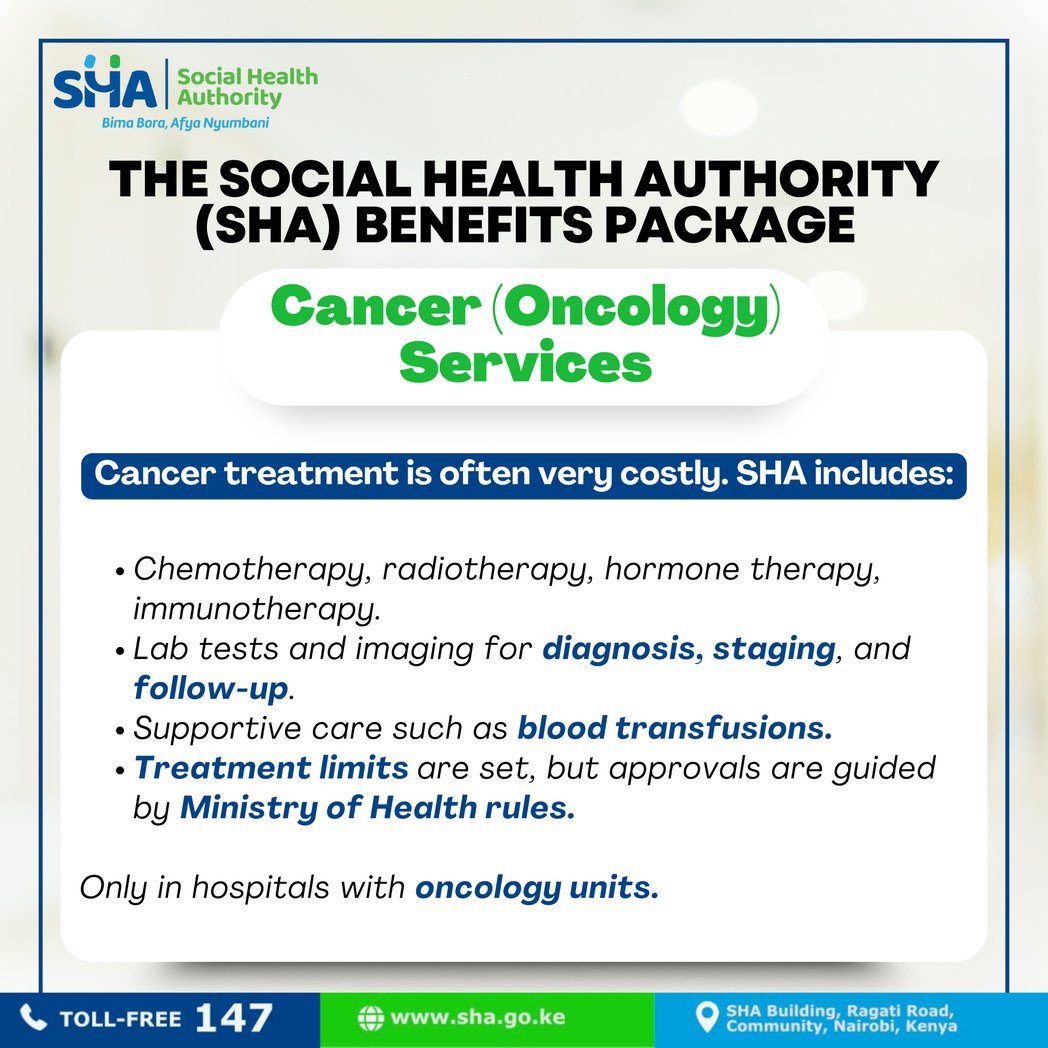 kevo_atandi's tweet photo. Patients benefiting from SHA Oncology Services enjoy continuity of care from diagnosis through therapy and follow-up, ensuring they receive timely interventions for better outcomes.
#SHACancerPackage https://t.co/KcITQfkK61