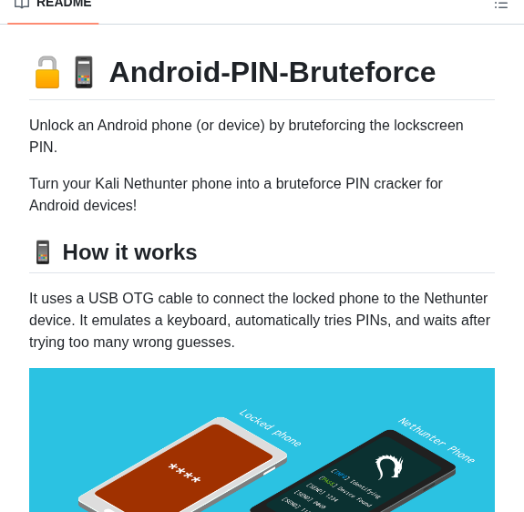 Bruteforce an Android PIN with a Kali Nethunter phone