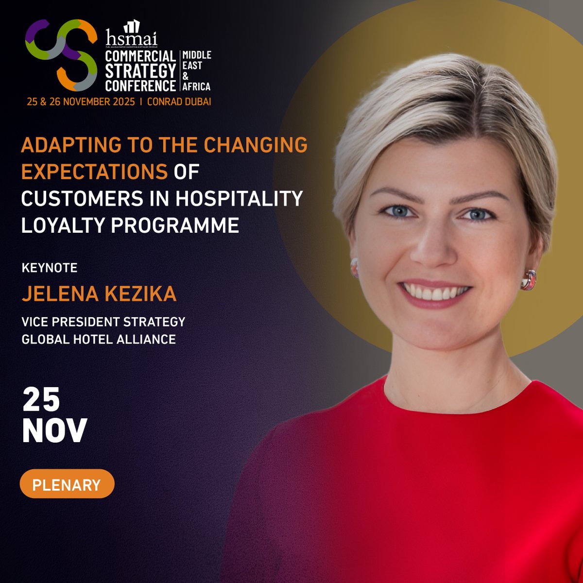 💫 The topic: Adapting to the Changing Expectations of Customers in Hospitality Loyalty Programme. 
Join Jelena Kezika, VP Strategy at Global Hotel Alliance, as she unpacks how loyalty in hospitality is being redefined. 

25 Nov'25 | Conrad Dubai

#HospitalityLoyalty #HotelTrends