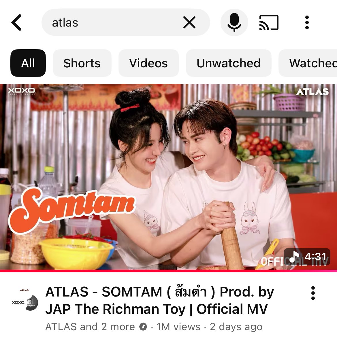 StreamForATLAS's tweet image. ATLAS - SOMTAM (ส้มตำ) 1M !!!! 
#แอทลาสอีทส้มตำครบล้านครก

ส้มตำหนึ่งล้านวิวแล้ว กรี๊ดดดดดดดส้มตำร้านนี้อร่อยถูกปากทุกคนจริงๆ เก่งมาก 😙

#ส้มตำไทยใส่แอทลาส
#ATLAS_SOMTAM
#StreamForATLAS 
#ATLAS_TH #ATLASth