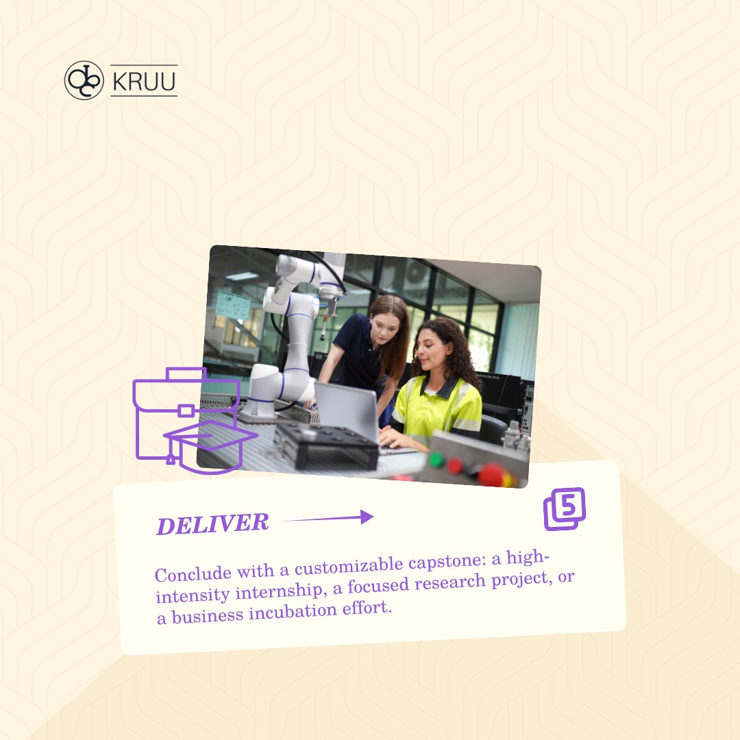 KruuEdtech's tweet photo. 5️⃣ Deliver — Turning growth into action.  

The journey culminates in a personalized capstone — be it a research extension, an industry internship, or a startup incubation — where every Fellow defines their own finish line.  

LINK TO APPLY - https://t.co/YX0IOVyrJR 

#KYF #Kruu https://t.co/J0NCRFx7xn
