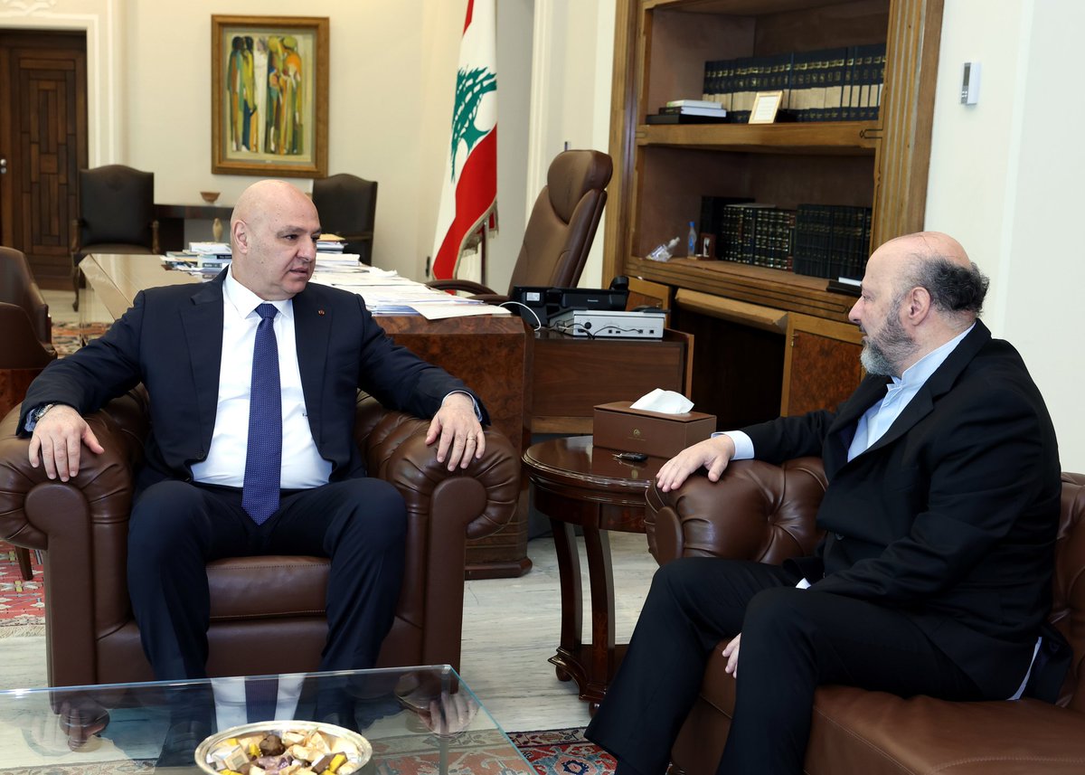 الرئيس جوزاف عون التقى عضو "تكتل الجمهورية القوية" النائب ملحم الرياشي موفدا من رئيس حزب " القوات اللبنانية" الدكتور سمير جعجع . 
وخلال اللقاء اكد النائب الرياشي على ضرورة اجراء الانتخابات النيابية في موعدها الدستوري. كما تطرق البحث الى مراحل تنفيذ خطة حصرية السلاح.