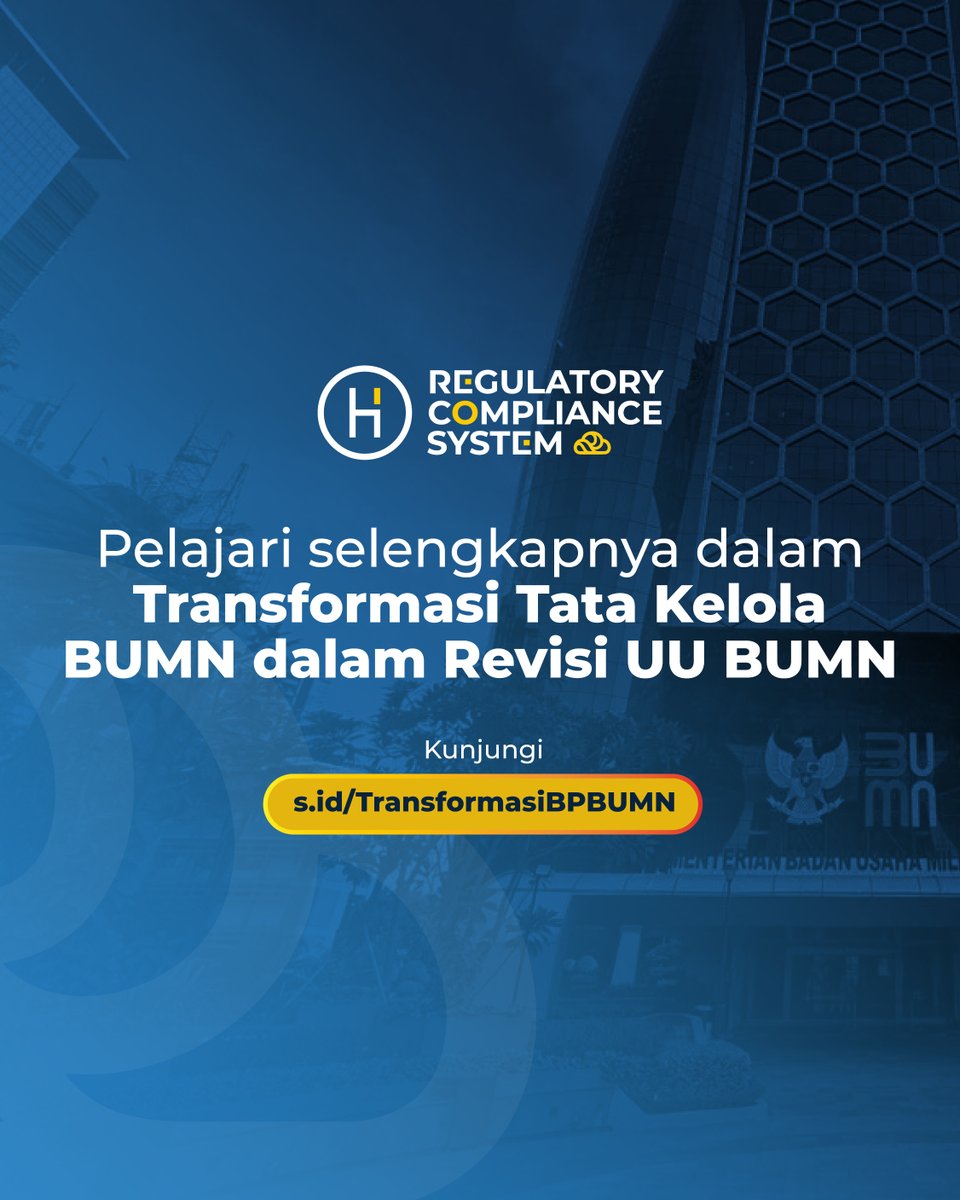 UU BUMN Direvisi! 🚨

Pemerintah secara resmi menghapus struktur Kementerian BUMN dan membentuk BP BUMN.

Kewenangan apa saja yang dimiliki oleh Kepala BP BUMN?
Apa dampaknya bagi tata kelola dan peran BUMN di masa mendatang?

👉Swipe left dan kunjungi s.id/TransformasiBP…