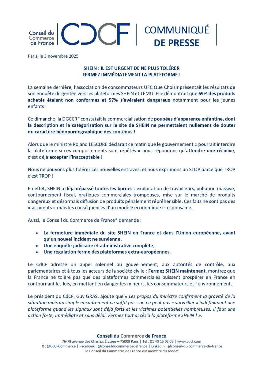 Conseil du Commerce de France (CdCF) tweet media