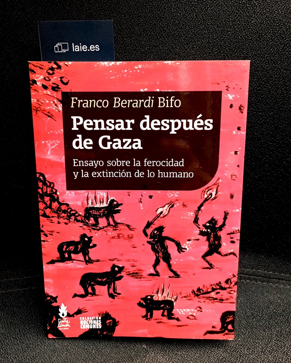 💡#LaieRecomana Per a Franco “Bifo” Berardi, després de Gaza no podrem seguir pensant dins el marc de l’humanisme.  Gaza, aleshores, representa pel filòsof italià l’inici d’una era on el que és humà deixa de tenir sentit

#LaieRecomana #LaiePauClaris #LaieLlibreriaCafè