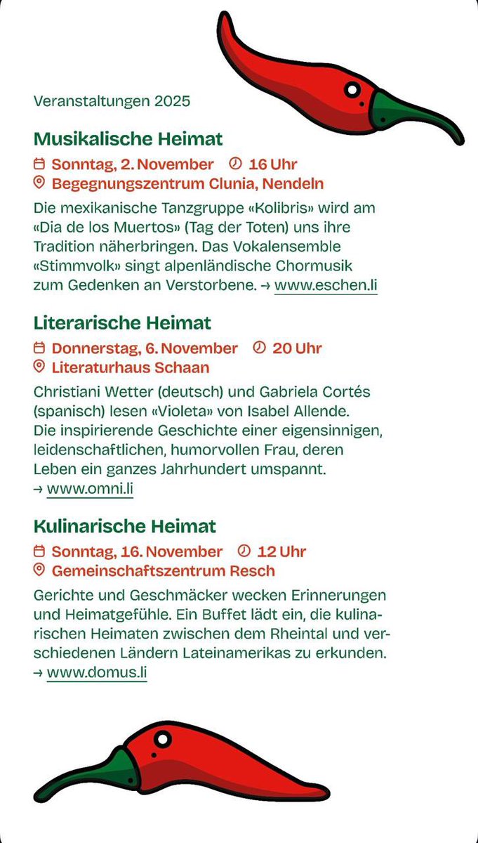 🌽 Ofaguck und Chili 🌶️ Este fin de semana #Liechtenstein🇱🇮, celebró un encuentro donde se unieron 2️⃣ tradiciones distintas - y profundamente humanas - para celebrar una misma fecha: el Día de Muertos. Participaron: el coro #Stimmvolk y grupo #Kolibris ℹ️ m.facebook.com/story.php?stor…