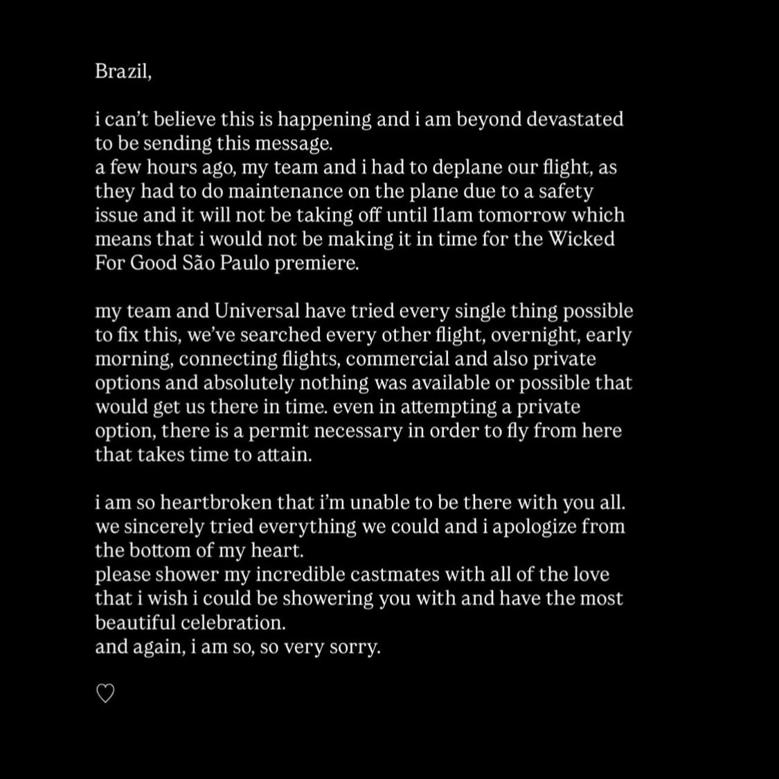 bchartsnet's tweet image. 🚨🇧🇷 RECUSOU O BRASIL! Ariana Grande devasta e cancela vinda ao país para première de “Wicked: For Good”.

Se estiver com tempo pra abobrinha de produção com marcação de voo em cima da hora, leia o que a cantriz, que também não fez questão de trazer turnê musical ao Brasil,…
