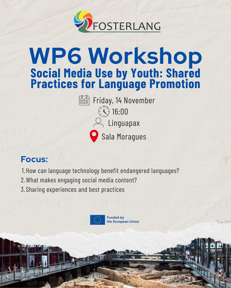 The ELEN General Assembly will host two FOSTERLANG workshops on how languages thrive through education and digital engagement — one on Catalan immersion education and another on youth, social media, and language promotion across Europe.