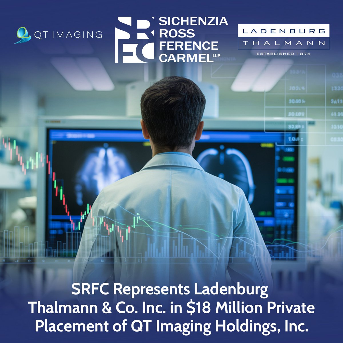 SRFC represented <a href="/LadenburgLTS/">Ladenburg Thalmann</a> as exclusive placement agent in a securities purchase agreement in an $18M private investment in public equity (“PIPE”) financing of QT Imaging Holdings, Inc. $QTIH, a medical device company.

🔗 srfc.law/sichenzia-ross…
