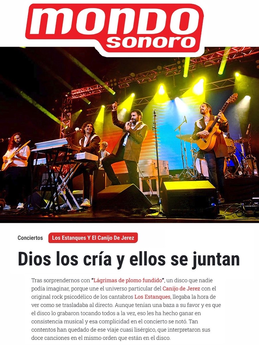 ✨ Qué alegría leer la crónica del concierto en #salasalamandra por los amigos de <a href="/mondo_sonoro/">Mondo Sonoro</a> 🙌
Gracias por contar con tanto cariño lo que se vivió en una noche tan especial ❤️

🔗 mondosonoro.com/criticas/conci…

ESTAMOS LISTOS PARA GOLPEAR 👊🏻💥
#LosEstanques #ElCanijodeJerez