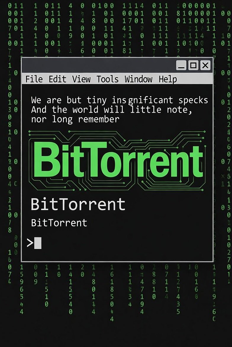TheBTTCommunity's tweet image. We are but tiny insignificant specks  
And the world will little note,  
nor long remember…

[ #BitTorrent #BTT]  
Seeding in the void since 2001.