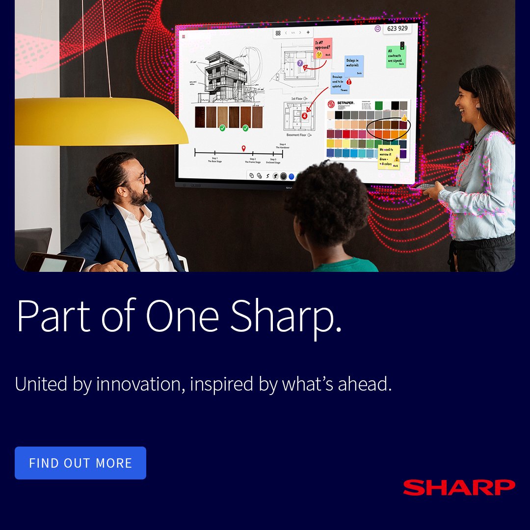 Sharp_Europe's tweet image. Innovation has always been part of Sharp’s DNA.

#OneSharp #ExperienceSharp

okt.to/JsOgaY