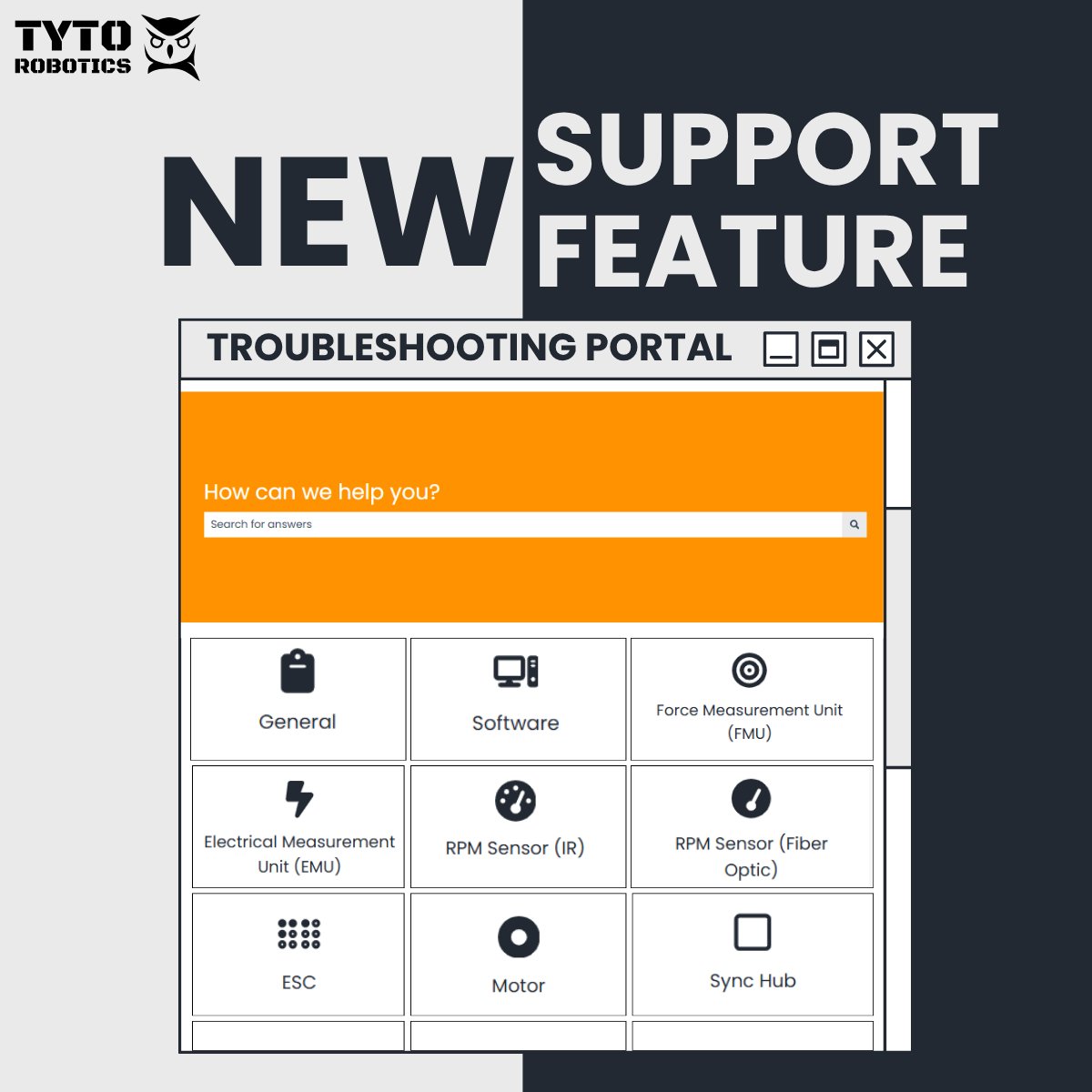 tyto_robotics's tweet image. Our NEW Troubleshooting Portal is now live! Got a question about your Tyto Robotics system? You can:
👉Quickly find answers
👉Solve common issues
👉Get guidance on setup, testing, and data analysis
Explore the portal at the link:hubs.la/Q03LYg3Q0  
#CustomerSupport