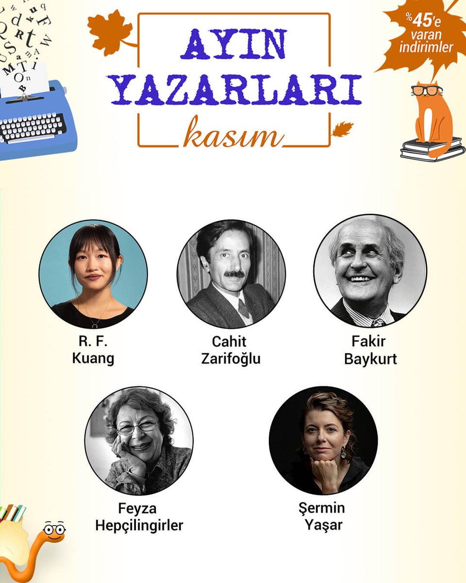 ✍️ Kasım ayı boyunca seçili yazarların eserleri %45'e varan indirimlerle Kitapkurtlarını bekliyor 💥
bit.ly/4oli86B
#KitapYurdu #AyınYazarları #KitapKurtları