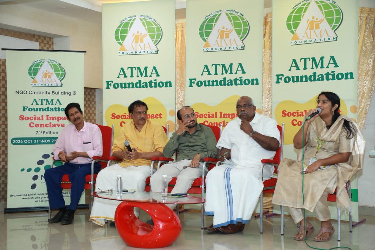 A thoughtful panel discussion on ‘Graceful Ageing – A Kerala Perspective’ at the ATMA Social Impact Conclave – II, led by Adv. Somaprasad K, Dr. Gujral P. B, Dr. P. Prathapan, Dr. Siju Jose Koonan, and Dr. Sangeetha N.
We extend our heartfelt gratitude to all the panelists.