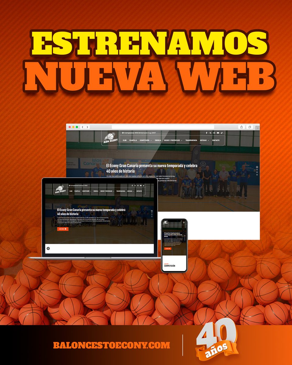 🏀✨ ¡Estrenamos nueva web!
Seguimos celebrando nuestros #40AñosDeHistoria con una casa digital 💻 más visual, moderna y accesible.

Noticias, plantilla, calendario, resultados, historia… ¡todo el Econy en un solo lugar!

🌐 baloncestoecony.com
#SomosEcony #BSR #GranCanaria