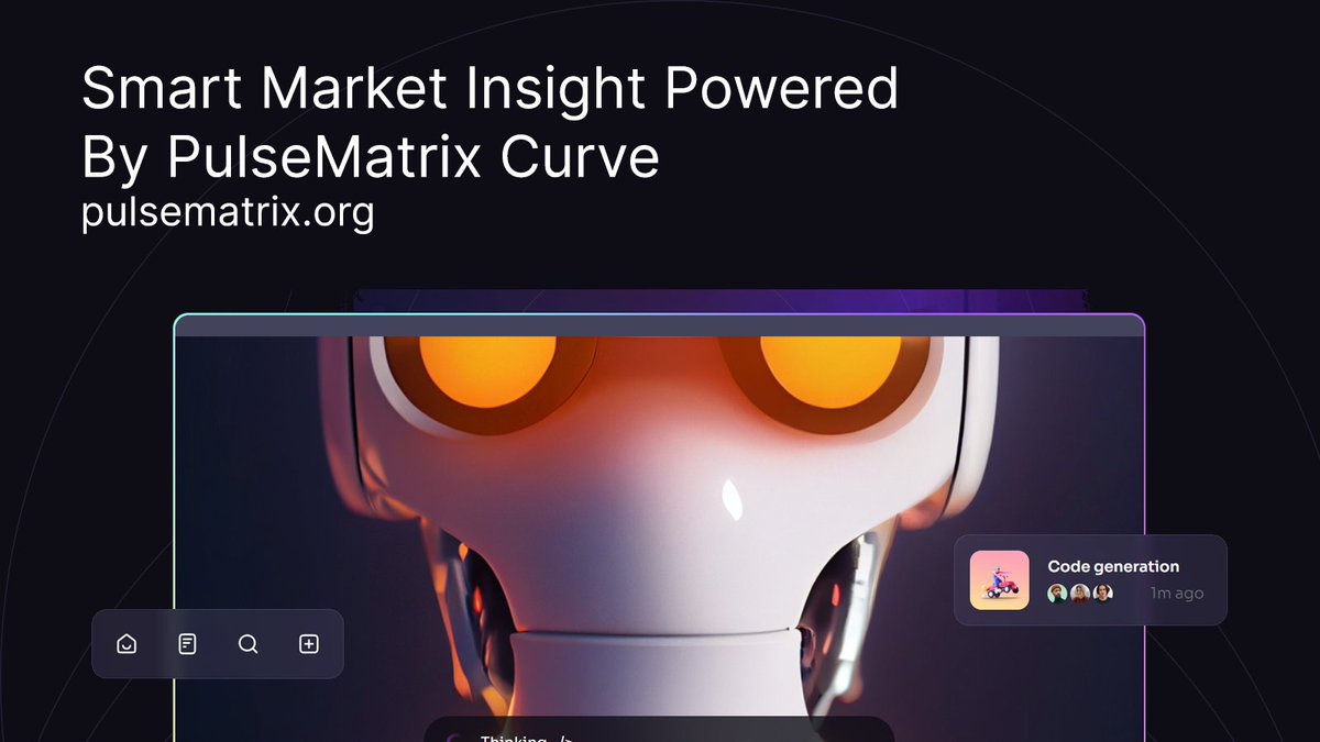 PMAXCEO's tweet image. Unlock the power of AI with $PMAX!
PulseMatrix provides cutting-edge insights to elevate your trading strategy.
Stay ahead in the crypto game and invest smarter today!
#CryptoRevolution #AIInsights