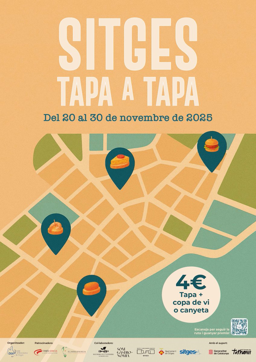 sitgestapatapa's tweet image. Compte enrere per a un nou @sitgestapatapa

✅28 participants et conviden a un redescobriment de #Sitges , els seus carrers, els seus  establiments i la seva varietat gastronòmica a la tardor

👉Del 20 al 30 de novembre, participa i gaudeix

gremihs.com/sitges/sitges-…

@gencat