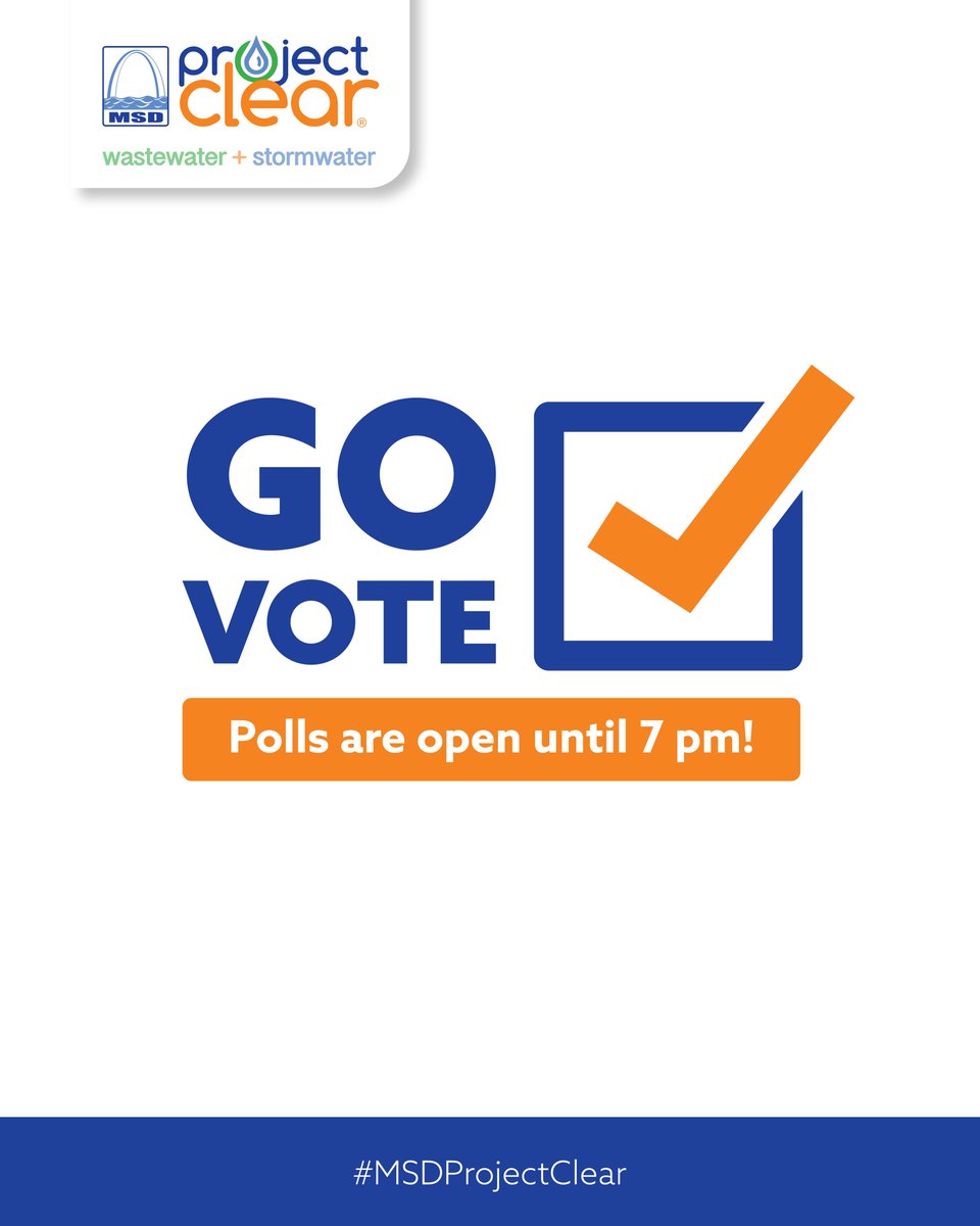 MSDProjectClear's tweet image. Today is Election Day in parts of our service area. If you are registered to vote, don’t forget to go vote today!