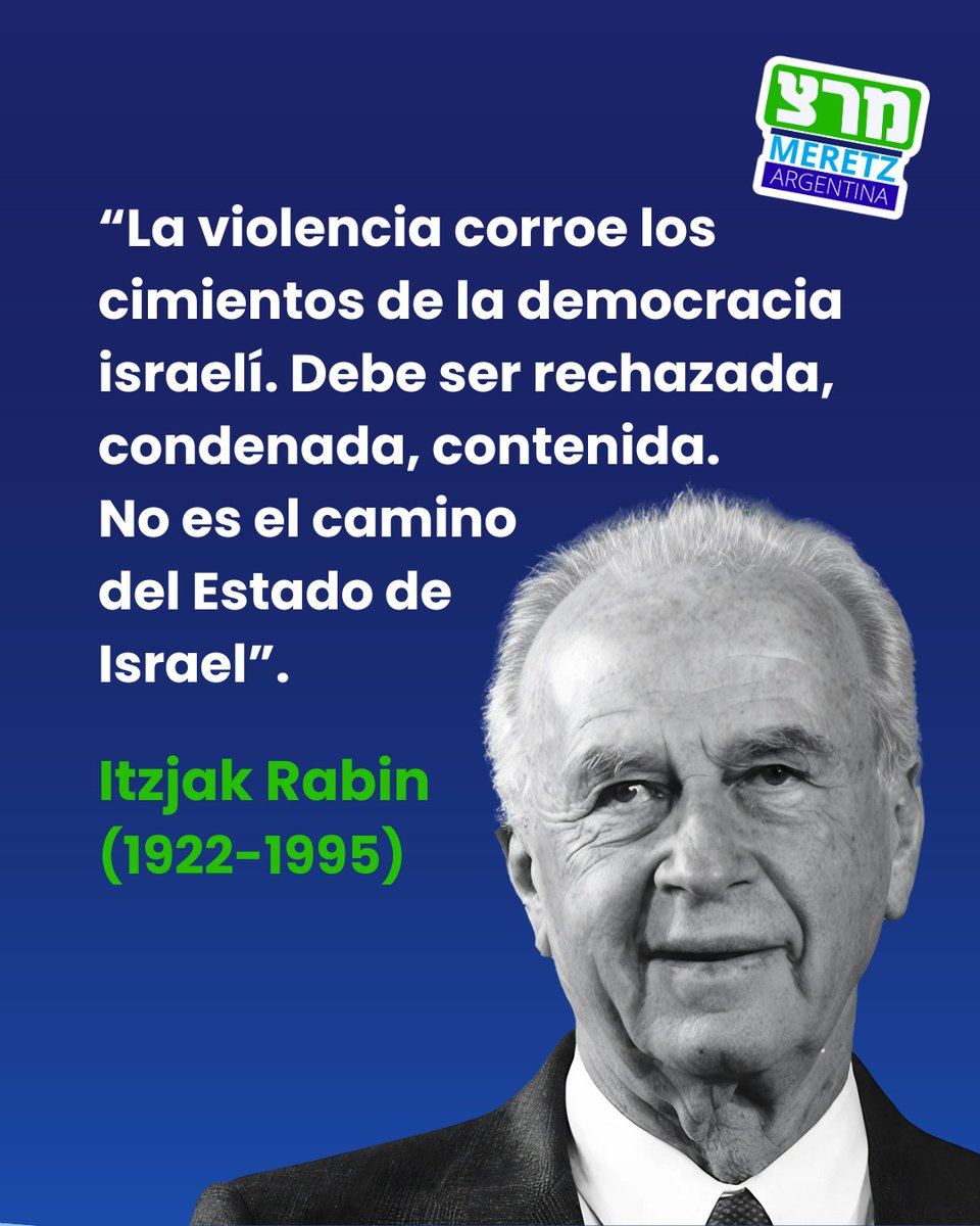 A 30 años del asesinato de Itzjak Rabin.
Su legado está hoy más vigente que nunca.