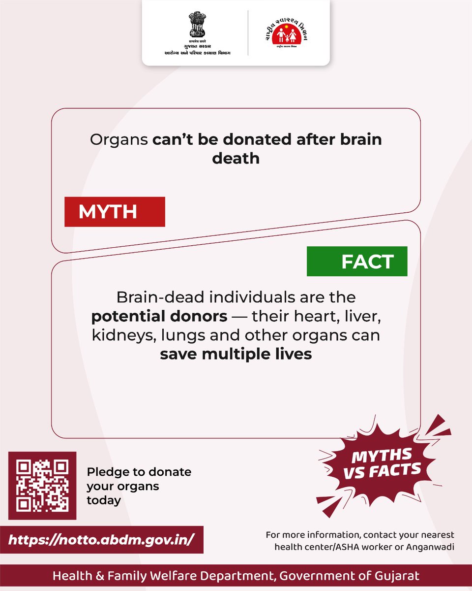 Donate organs,
Save lives...

#GOG
#spreadawareness
#Healthdepartment
#organdonation 

<a href="/CMOGuj/">CMO Gujarat</a>