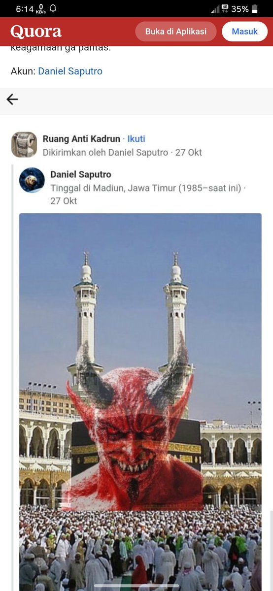 rizalabd2's tweet photo. Twitter please do your magic

Parah sih ini orang. Penistaan agama ini masuknya

Kalo ga suka islam, ga gini juga sih

Bebas berpendapat sih bebas berpendapat, tapi kalo kaya gini mah udah keterlaluan

Username quora -> daniel saputro https://t.co/wiCVYBhKPq