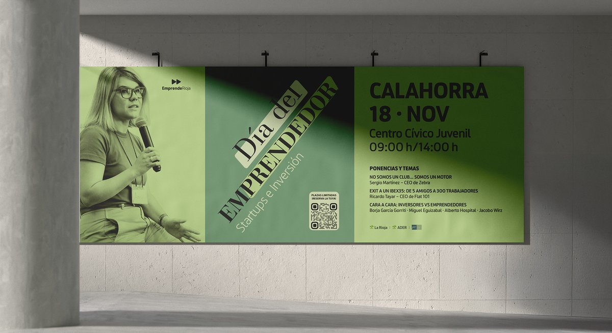 El Día del Emprendedor llega a Calahorra con una jornada dedicada a startups, inversión y crecimiento empresarial.

📅 18 nov · 09:00–14:00 h · Centro Cívico Juvenil de Calahorra

🎟️ ¡Inscríbete ya! Las plazas son limitadas: emprenderioja.es/eventos/dia-de…