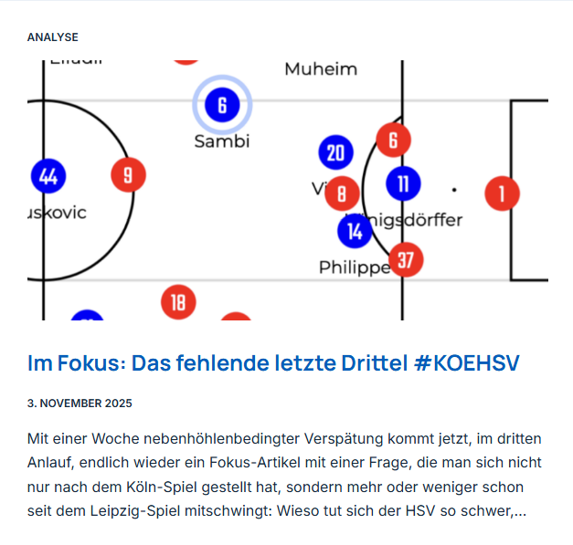 Zum 9. Spieltag hat <a href="/tikatakahsv/">Dani</a> ein Thema bearbeitet, dass seit einer Weile für Probleme sorgt.

Im Fokus: Das fehlende letzte Drittel #KOEHSV #nurderHSV #HSV LINK 👇