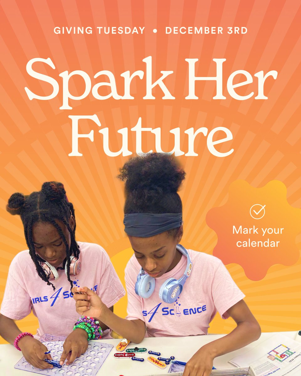 This Giving Tuesday (December 3rd), we're launching something special. 

We’re on a mission to reach MORE Chicago girls in 2026—because through hands-on STEM, mentorship, and community, girls discover they can do more than they imagined.

💥Donate here: paypal.com/donate?token=x…