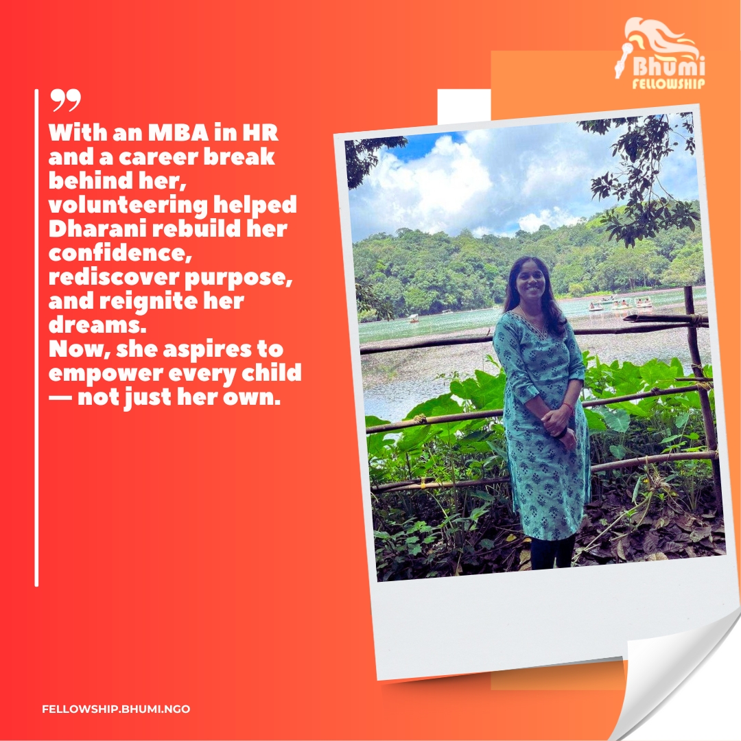✨ Fellow Spotlight | From a Mother’s Care to a Movement of Change!

Applications for Bhumi Fellowship Cohort 2026 are now open! Apply today at bhumi.c-ref.com/68068r

#BhumiFellowship #FellowSpotlight #EducationForAll #Changemakers #WholeSchoolTransformation #YouthForChange