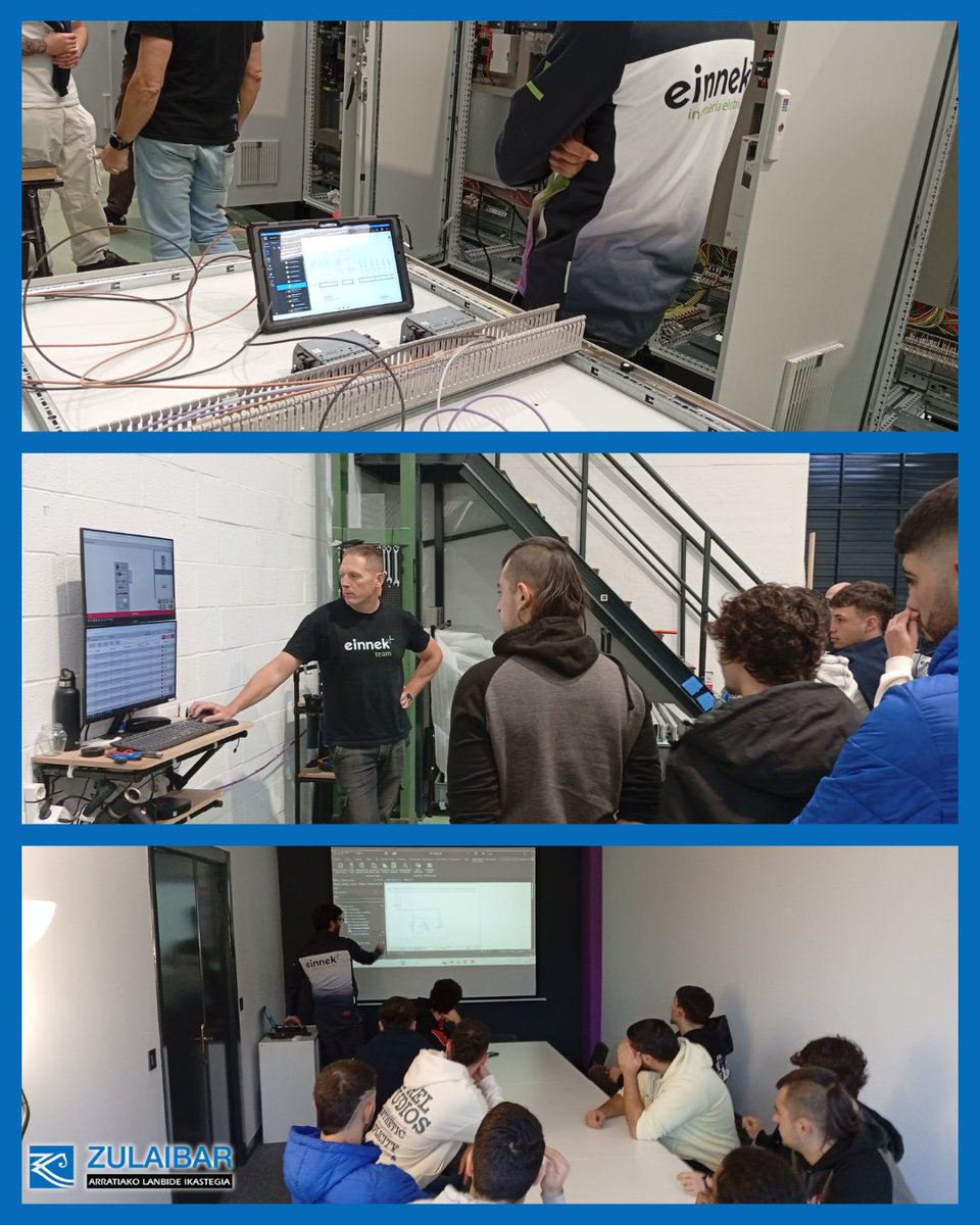 zulaibararratia's tweet image. Automatizazio eta #Robotika Industrialeko ikasleek 🤖 automatizazio industrialean erreferente den EINNEK enpresa bisitatu dute. 🚀 Bisitak lan-mundura hurbiltzeko eta etorkizun profesionala ikusteko aukera eman die ikasleei.

#LanbideHeziketa #FormaciónProfesional #Arratia #FP