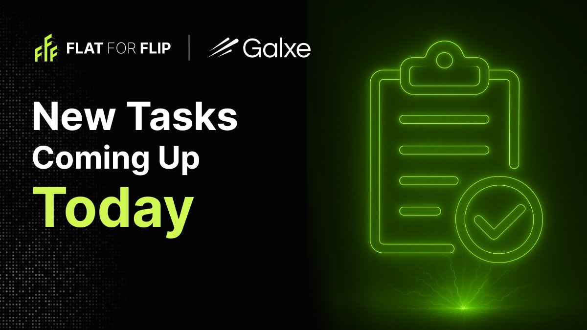 We’re starting our next phase on <a href="/Galxe/">Galxe</a> 💫

 Phase 2⃣ of 3⃣

👉 New tasks will be available today
Don’t miss out!
👉 app.galxe.com/quest/FlatForF…

Remember:
✅ Make sure you follow <a href="/FlatforFlipRWA/">Flat For Flip</a>
